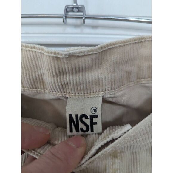 NSF High Rise Wide Leg Baggy Corduroy Pants women's size‎ 28 tan skater 90s - Picture 3 of 5